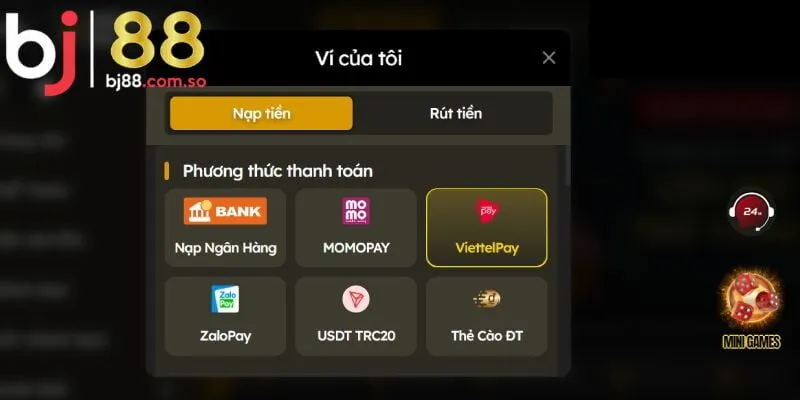 Lưu ý khi thực hiện giao dịch nạp tiền BJ88